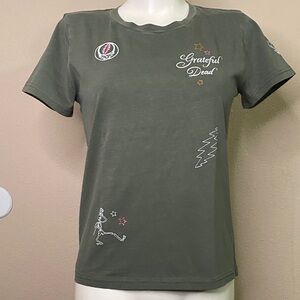 Lucky Brand Grateful Dead soft cotton Green embroidered Tee S